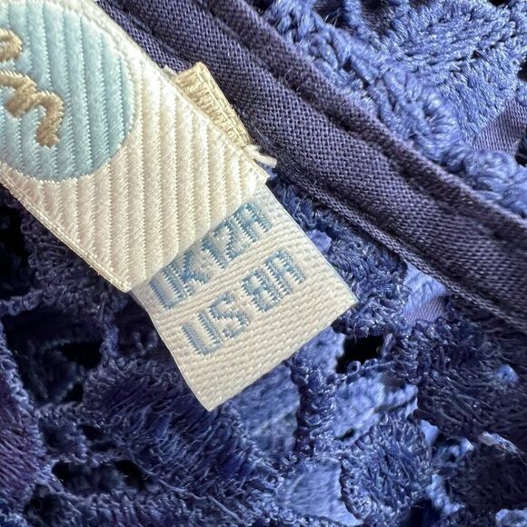 Boden Blue Lace Dress With Slip Navy Blue Size 8R - Picture 6 of 7
